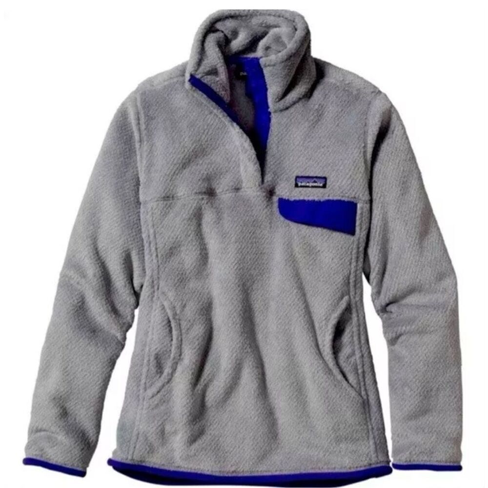 Patagonia Re-Tool Snap-T Pullover Fleece Soft Jacket  Gray/Blue Women’s Small